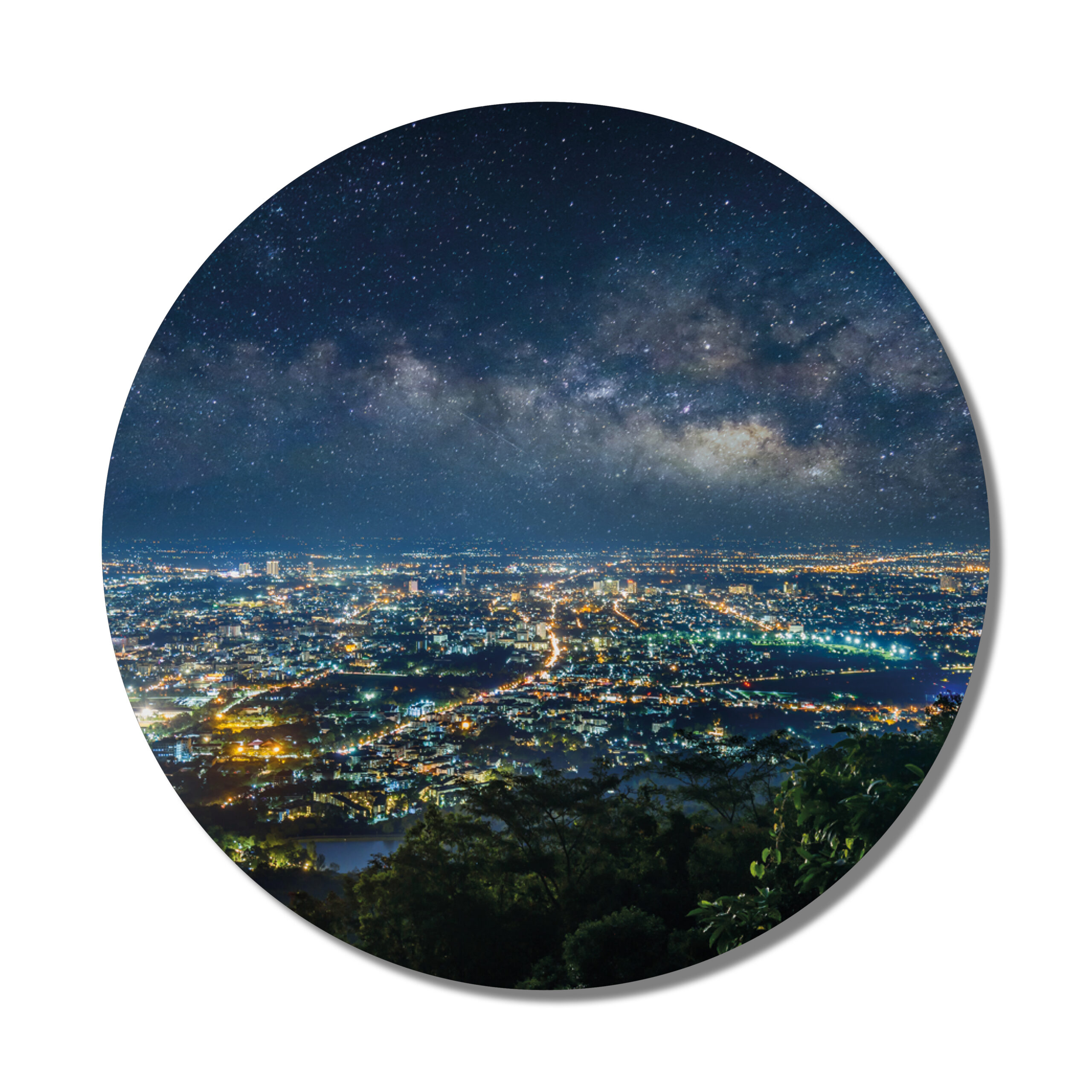 Muurcirkel city skyline 30 cm